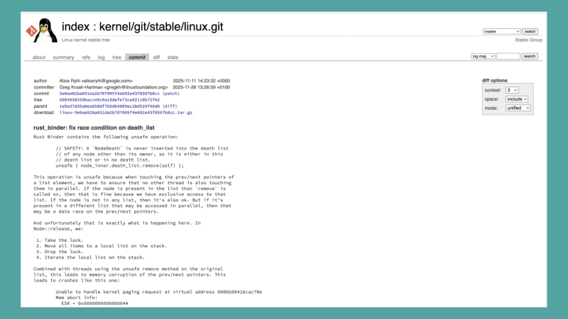 В Rust-коде ядра Linux нашли опасный баг, приводивший к kernel panic